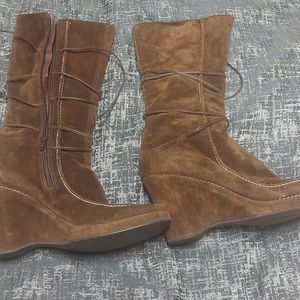 VIA Spiga Women Suede Wegde Heel Boots